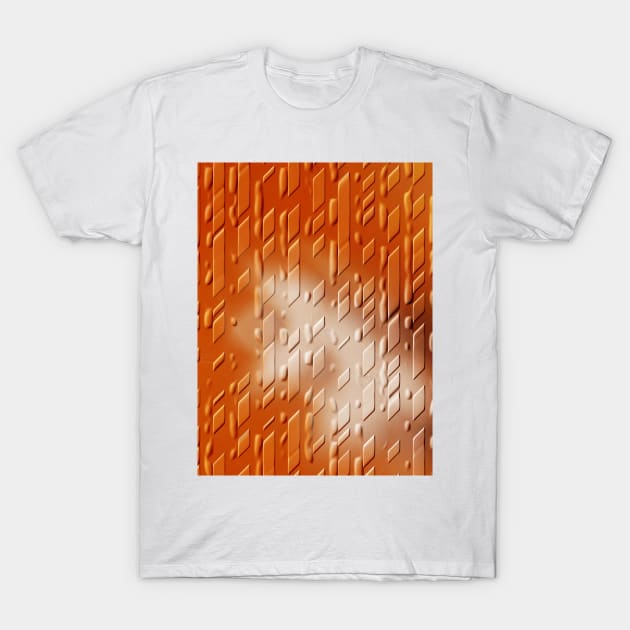 3D abstract orange design T-Shirt by Hujer